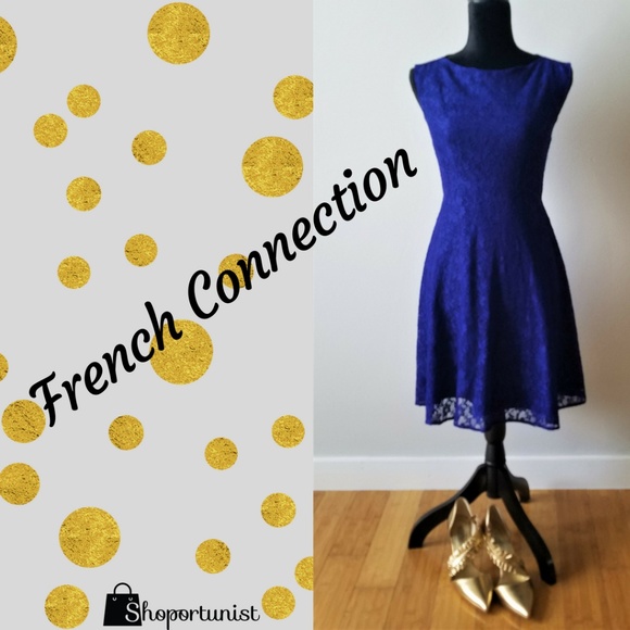 French Connection Dresses & Skirts - Royal Blue Lace Cocktail Dress
